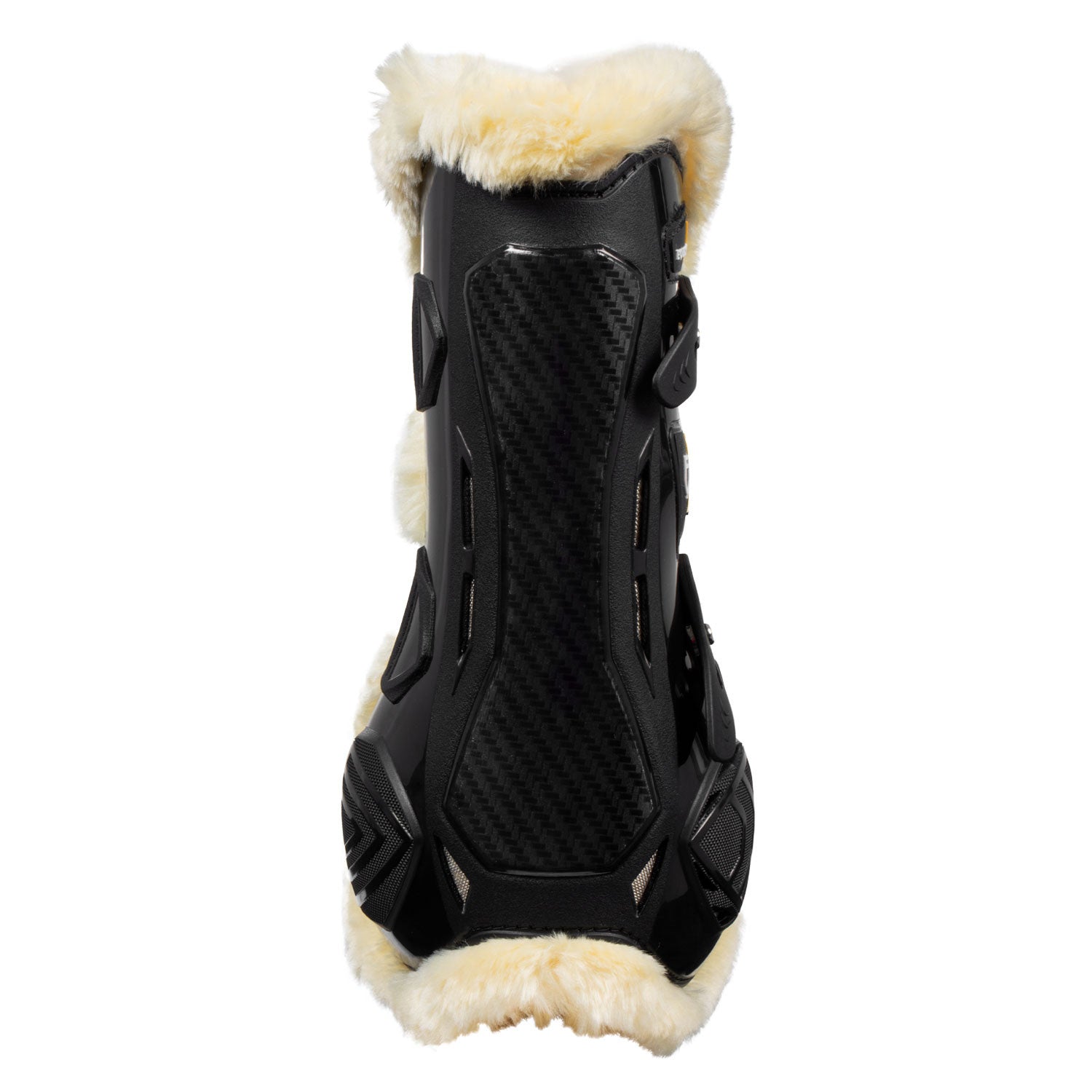 Synthetic sheepskin quick release tendon boots