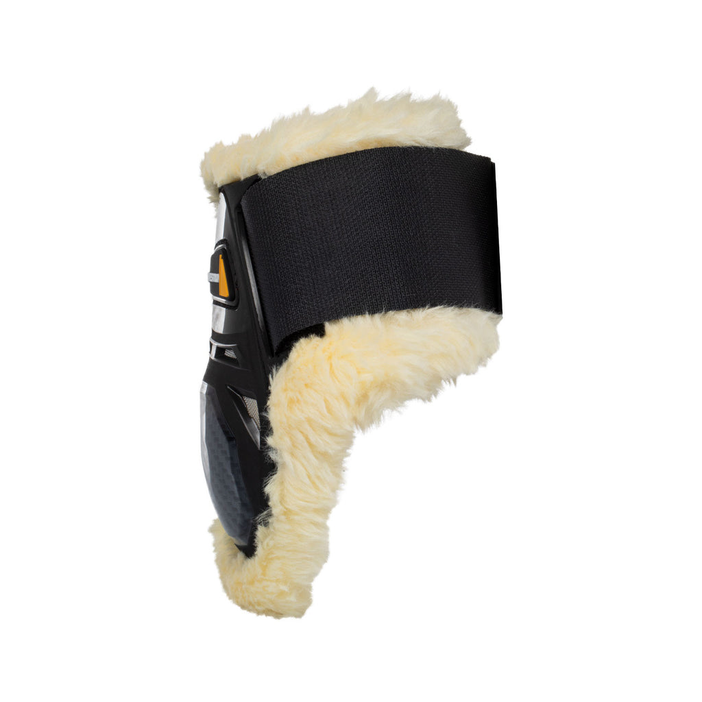 Spider Man fetlock boots with synthetic sheepskin color natural