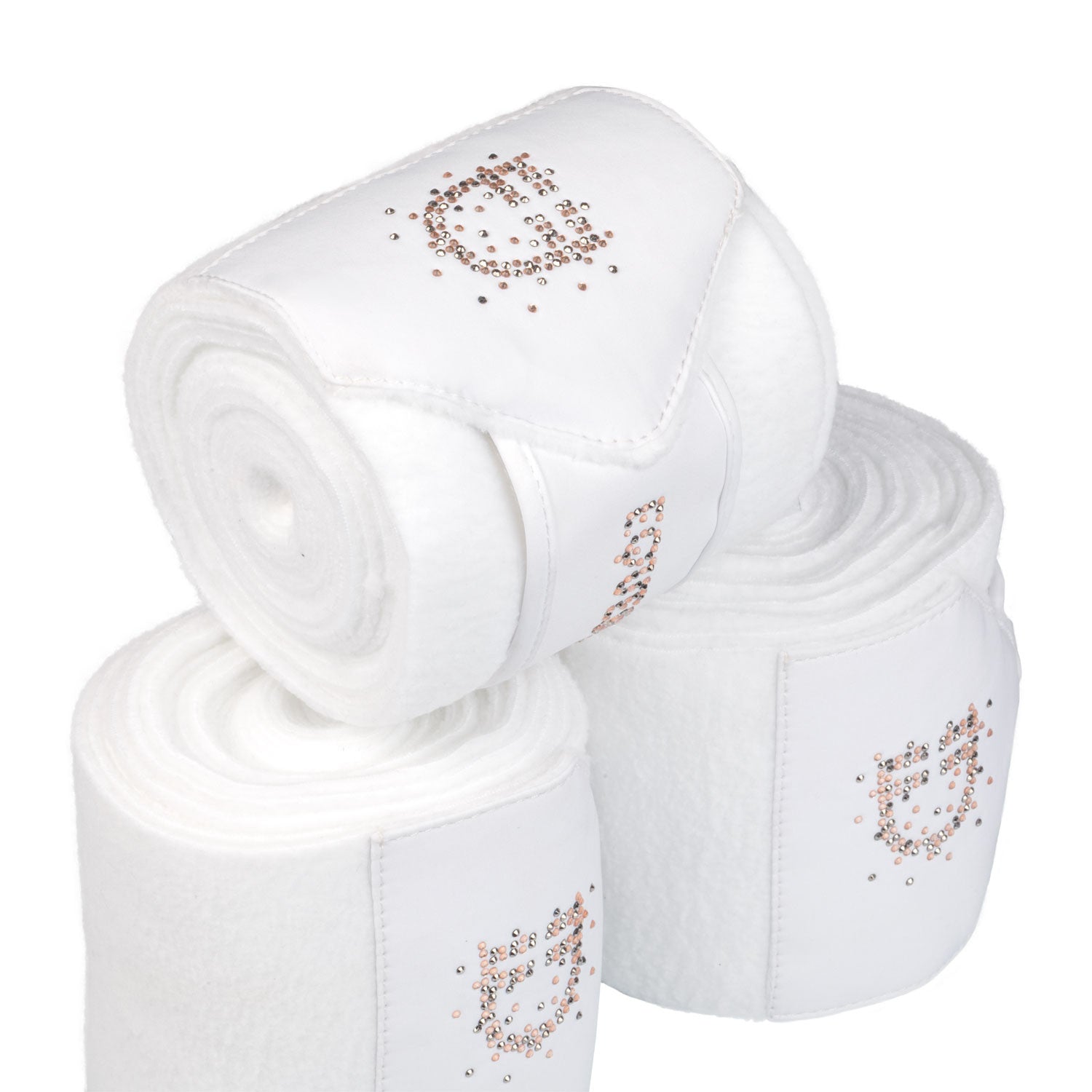 Fleece bandages with rhinestone logo