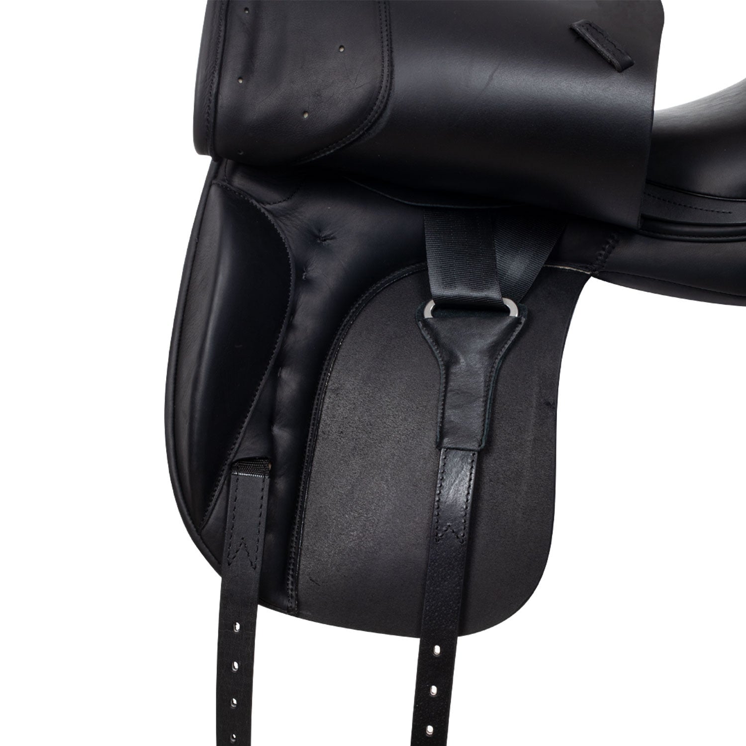 Dressage saddle with long blocks