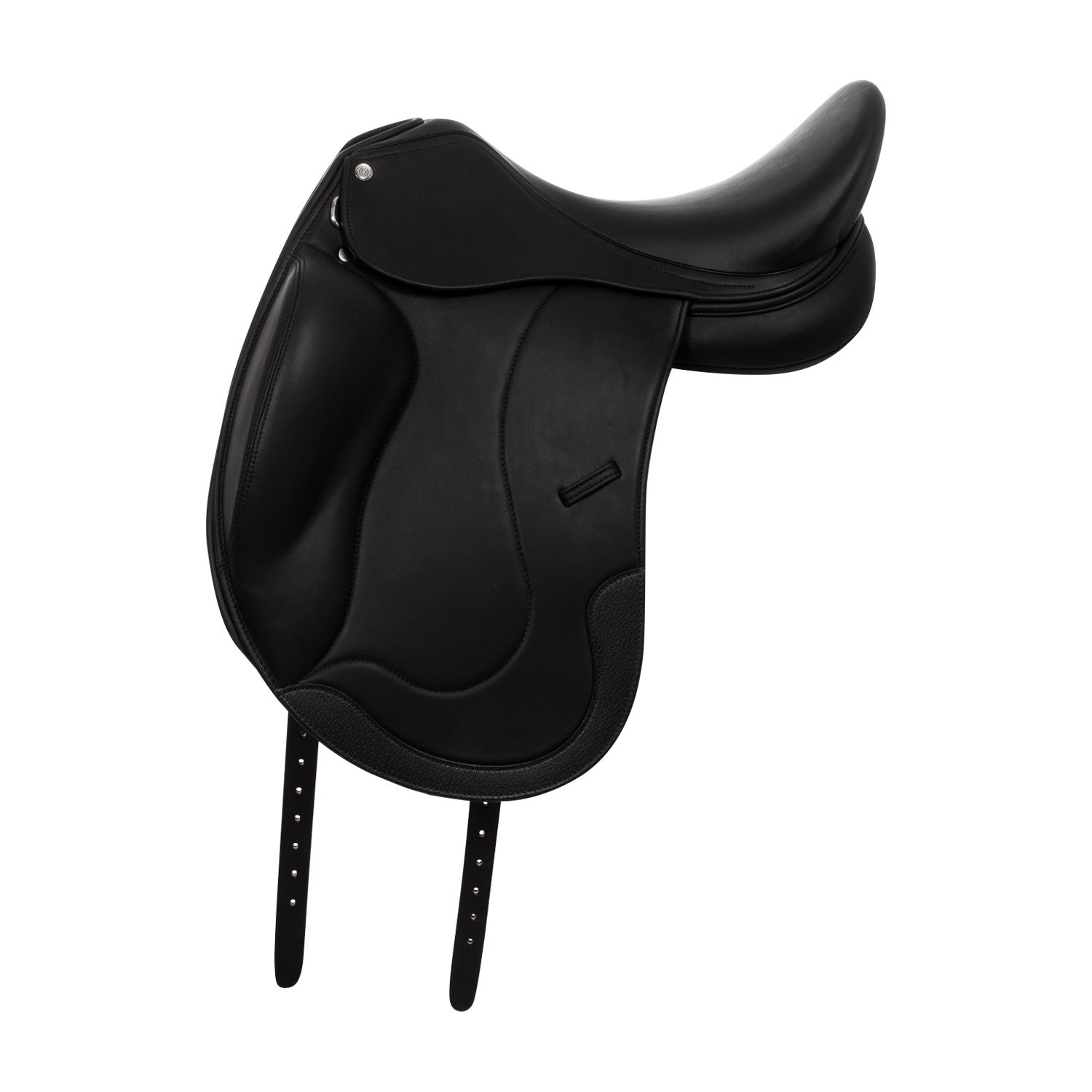 Doubled leather dressage saddle