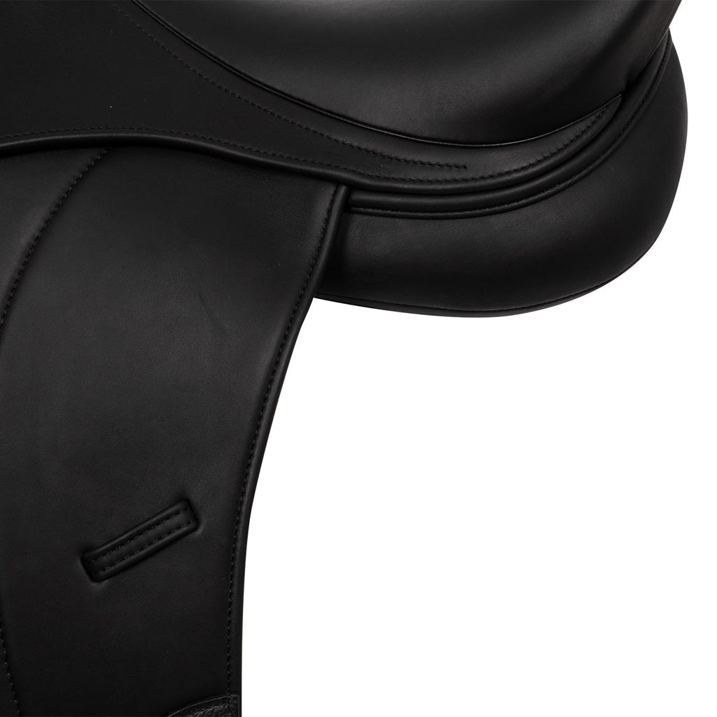 Doubled leather dressage saddle