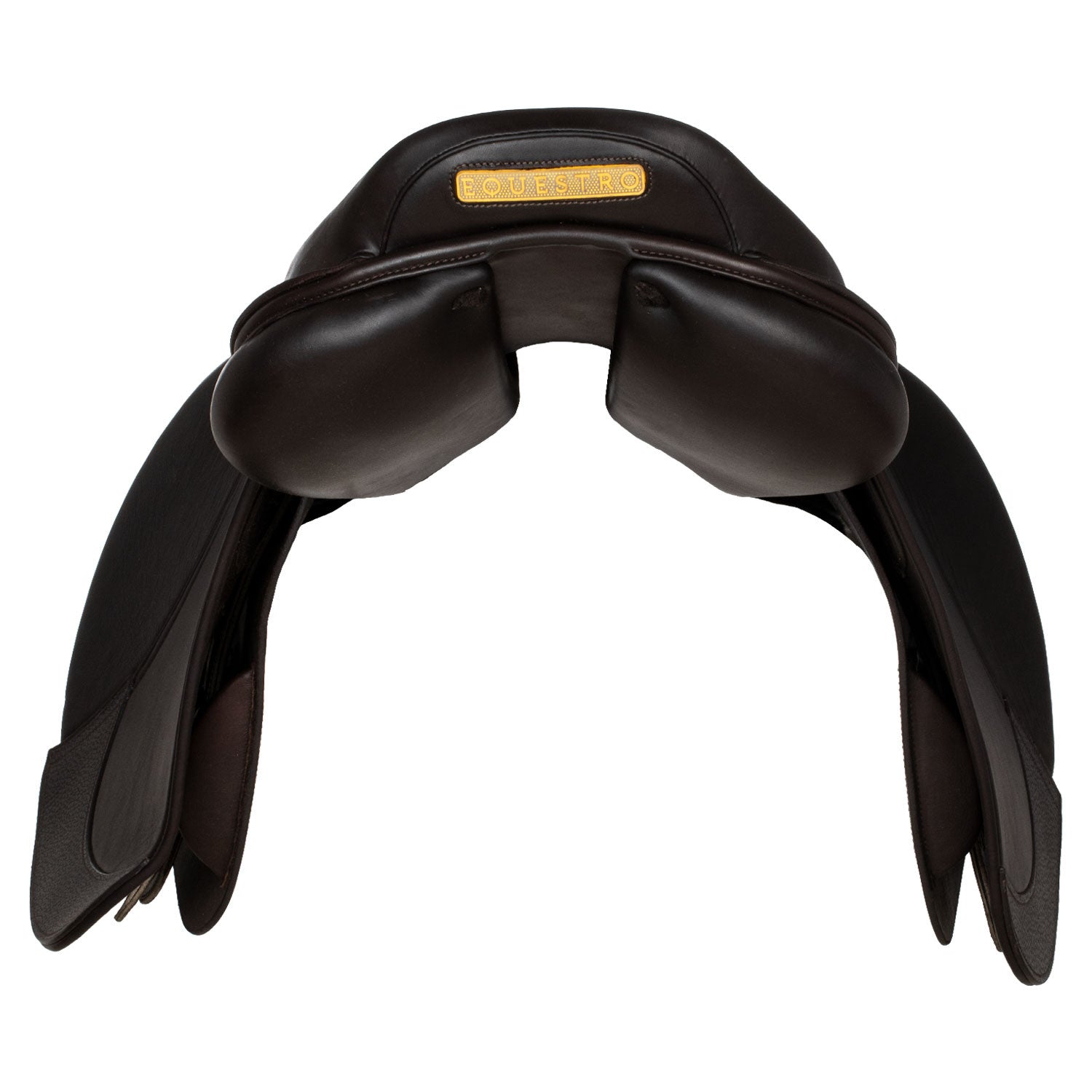Earth jumping saddle in double leather with embossed logo