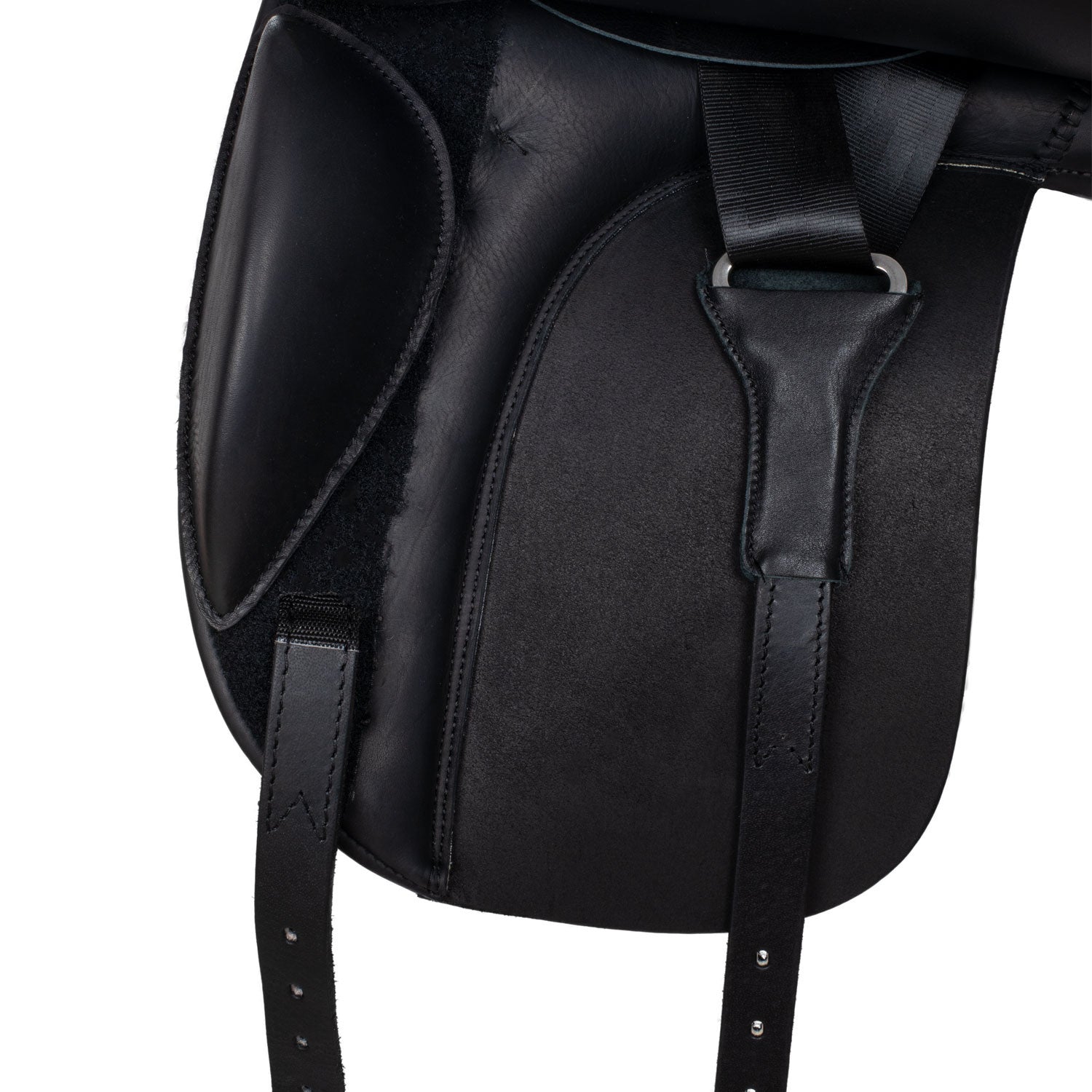 Dressage saddle with removable blocks