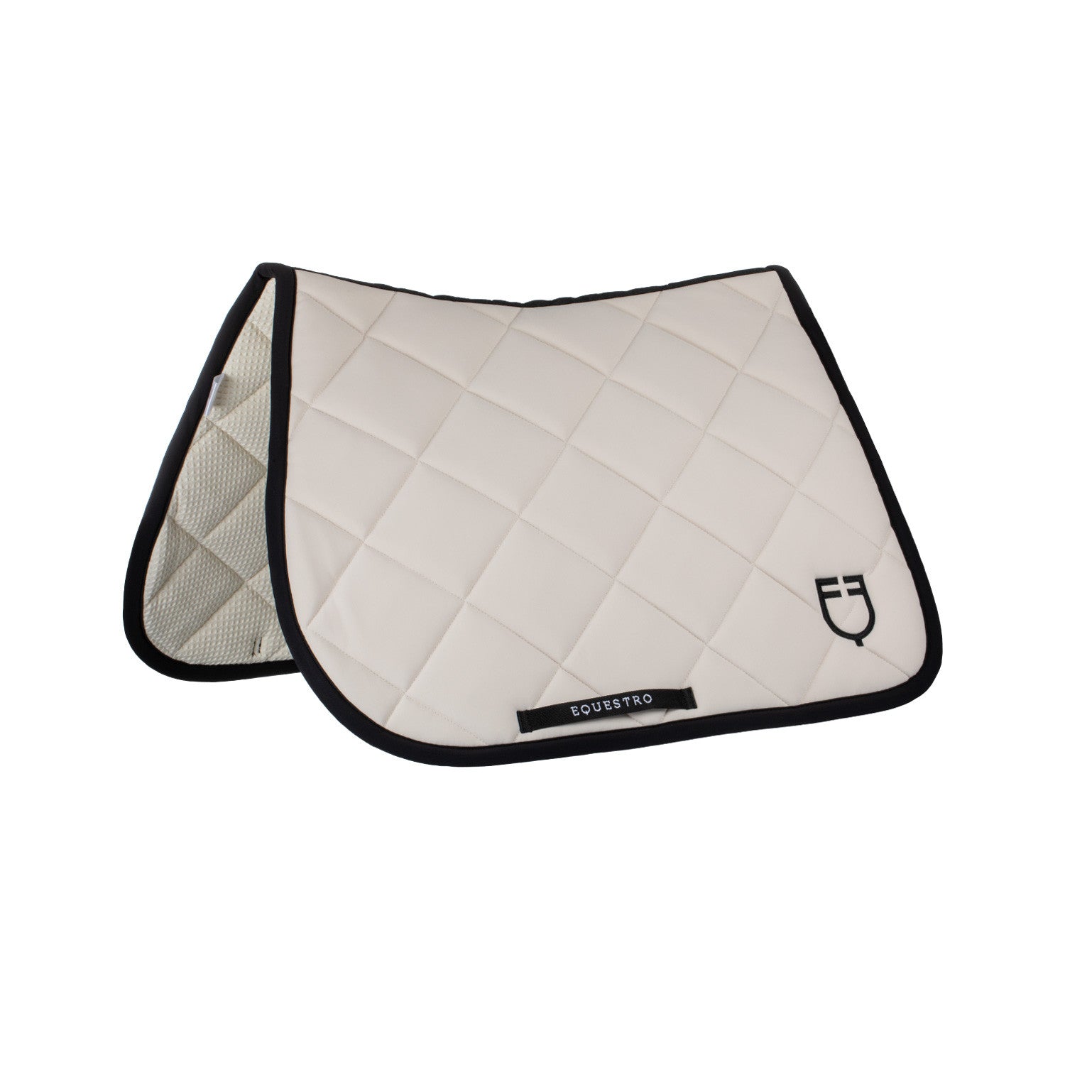 Equestro Jumping saddle pad with embroidered logo black line edition