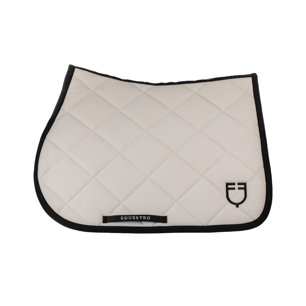 Jumping saddle pad with embroidered logo black line edition