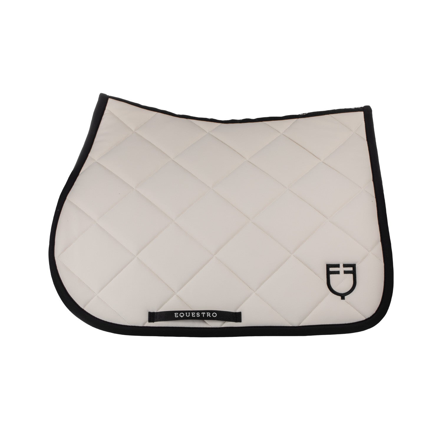 Jumping saddle pad with embroidered logo black line edition