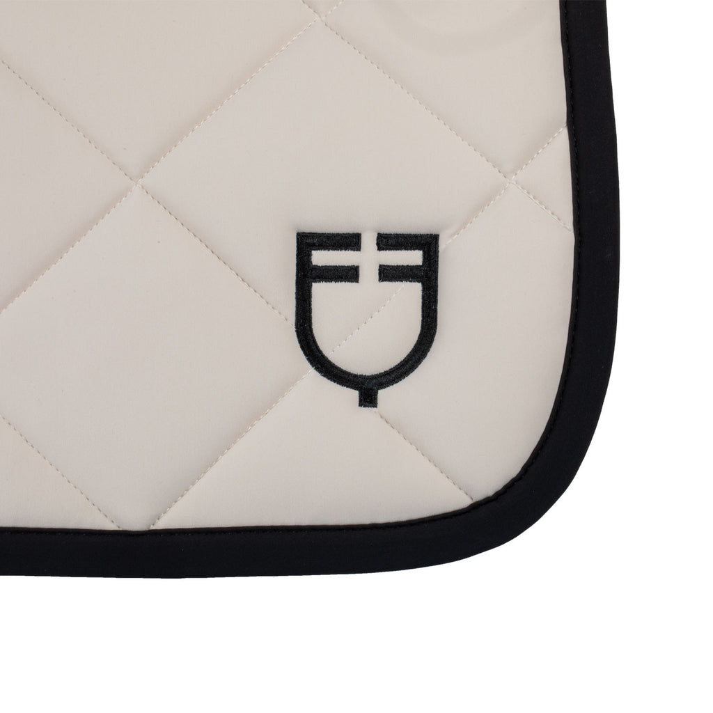 Jumping saddle pad with embroidered logo black line edition