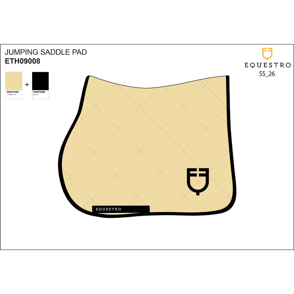 Jumping saddle pad with embroidered logo black line edition