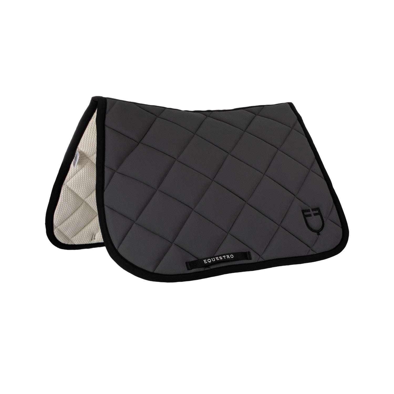 Equestro Jumping saddle pad with embroidered logo black line edition