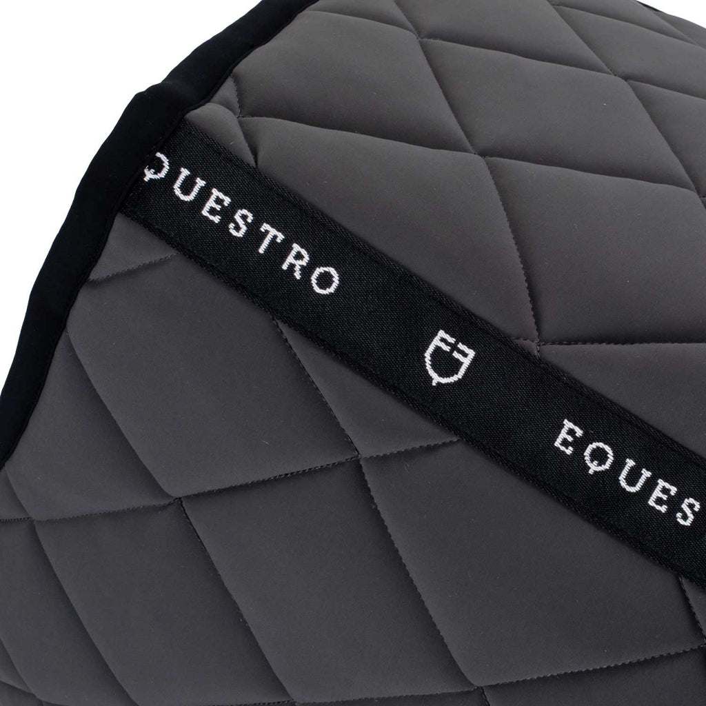 Jumping saddle pad with embroidered logo black line edition