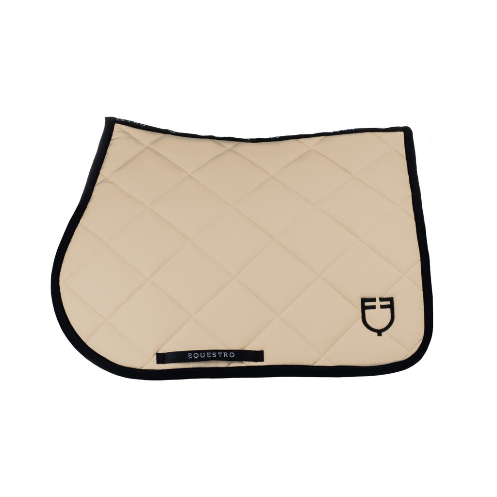 Jumping saddle pad with embroidered logo black line edition