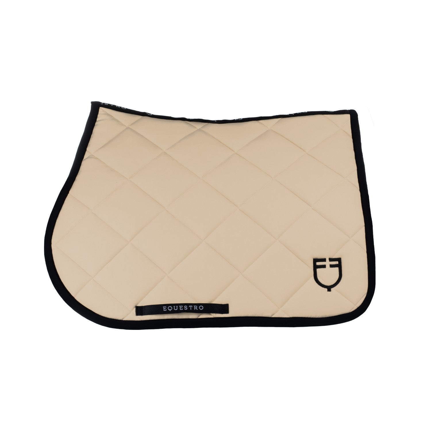 Jumping saddle pad with embroidered logo black line edition