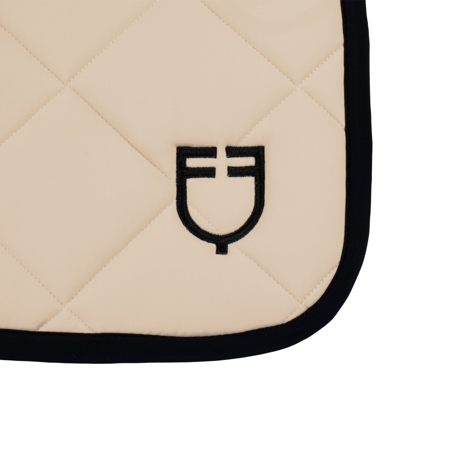 Jumping saddle pad with embroidered logo black line edition