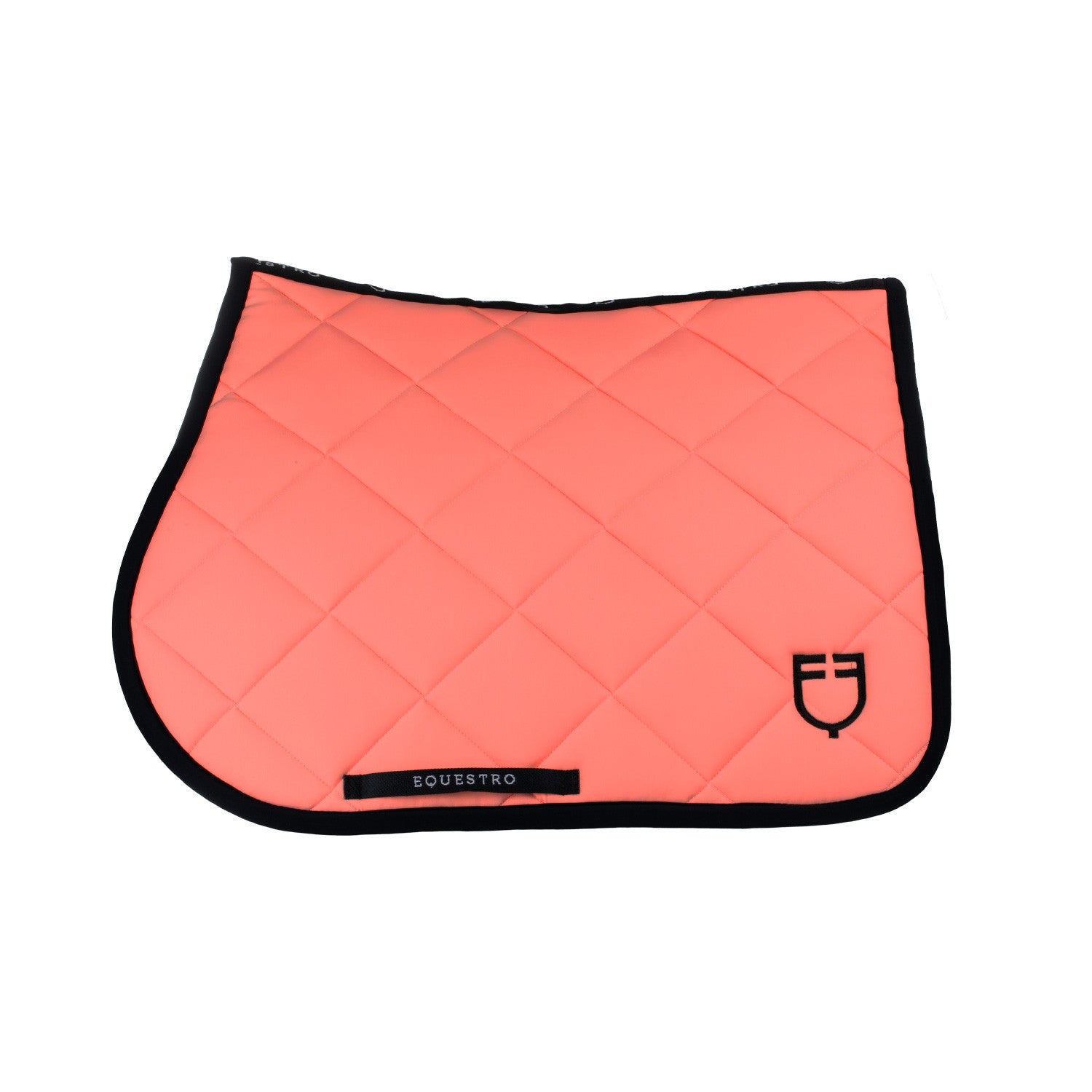 Jumping saddle pad with embroidered logo black line edition