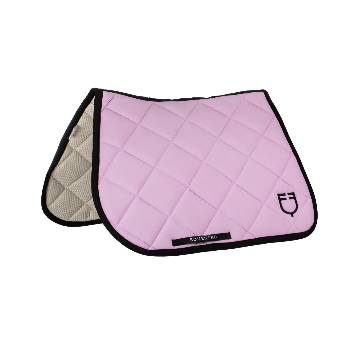 Equestro Jumping saddle pad with embroidered logo black line edition