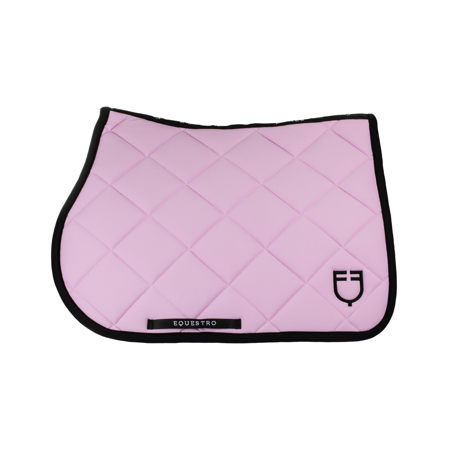 Jumping saddle pad with embroidered logo black line edition