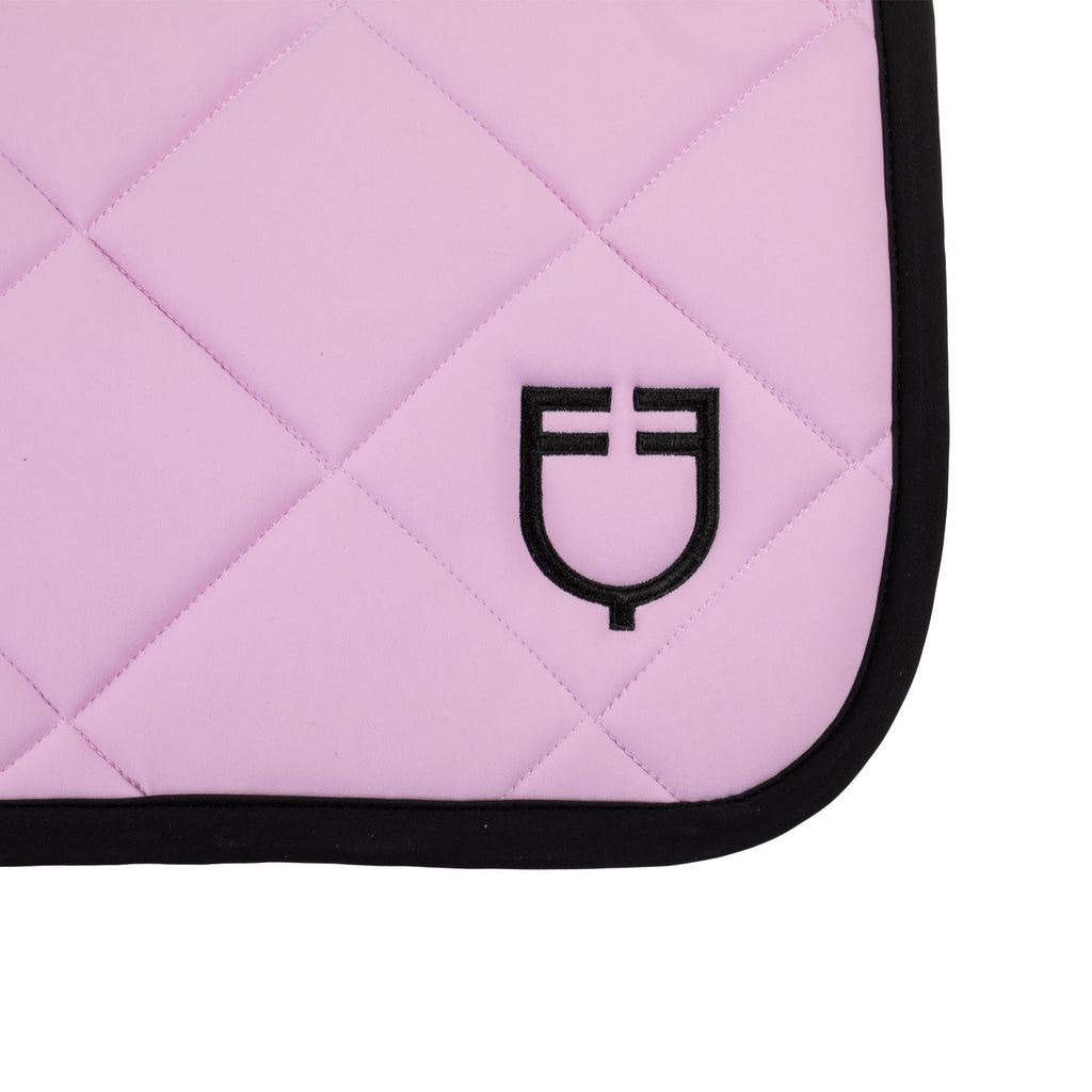 Jumping saddle pad with embroidered logo black line edition