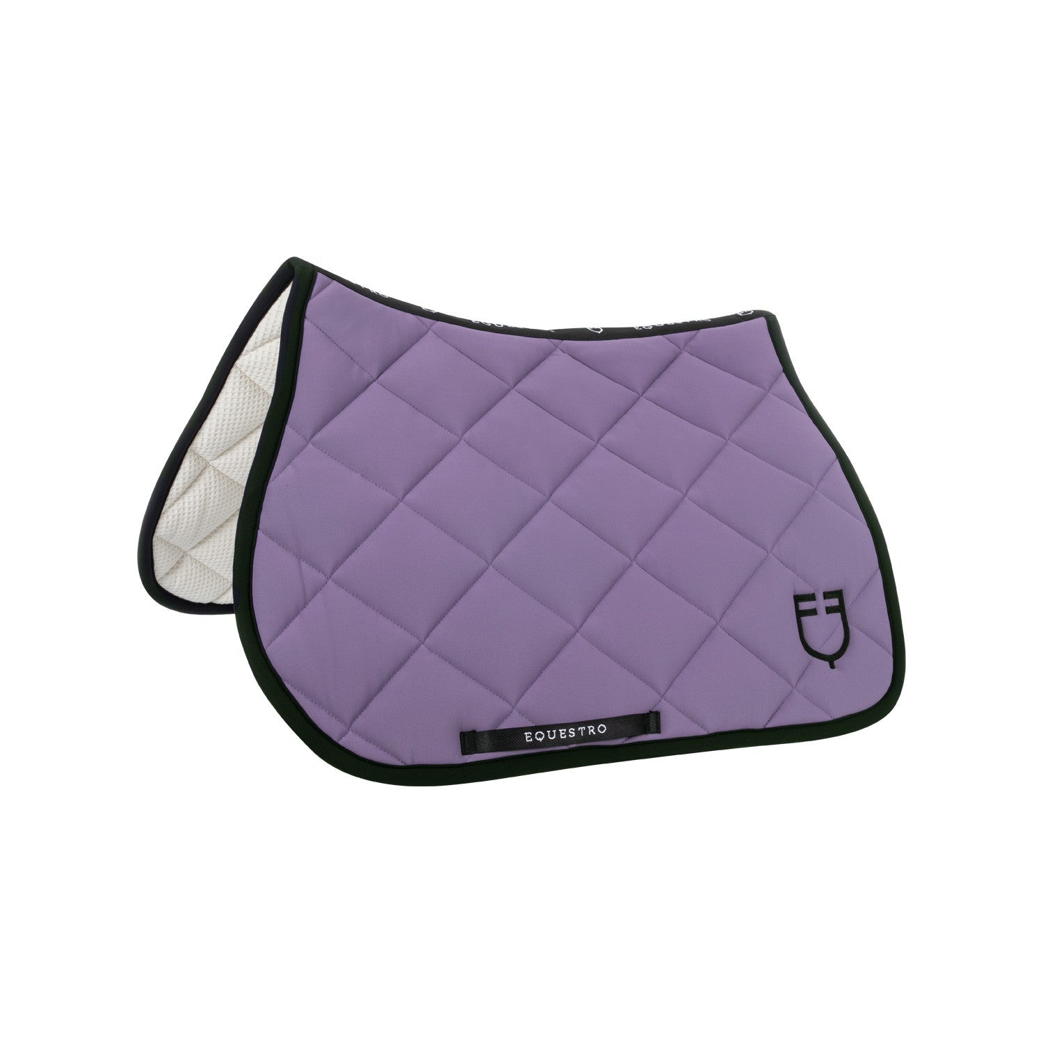Equestro Jumping saddle pad with embroidered logo black line edition