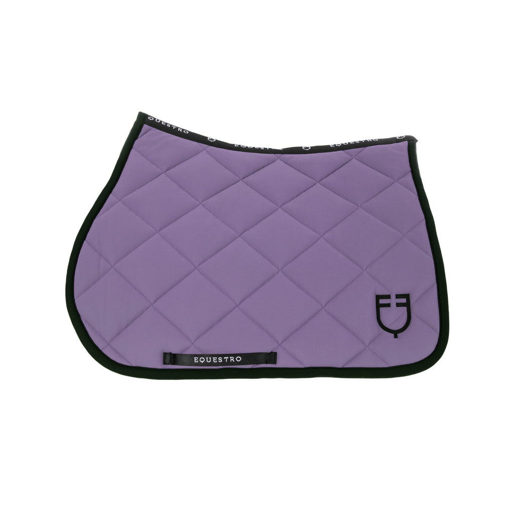 Jumping saddle pad with embroidered logo black line edition