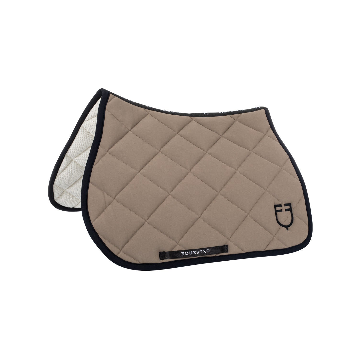 Jumping saddle pad with embroidered logo black line edition