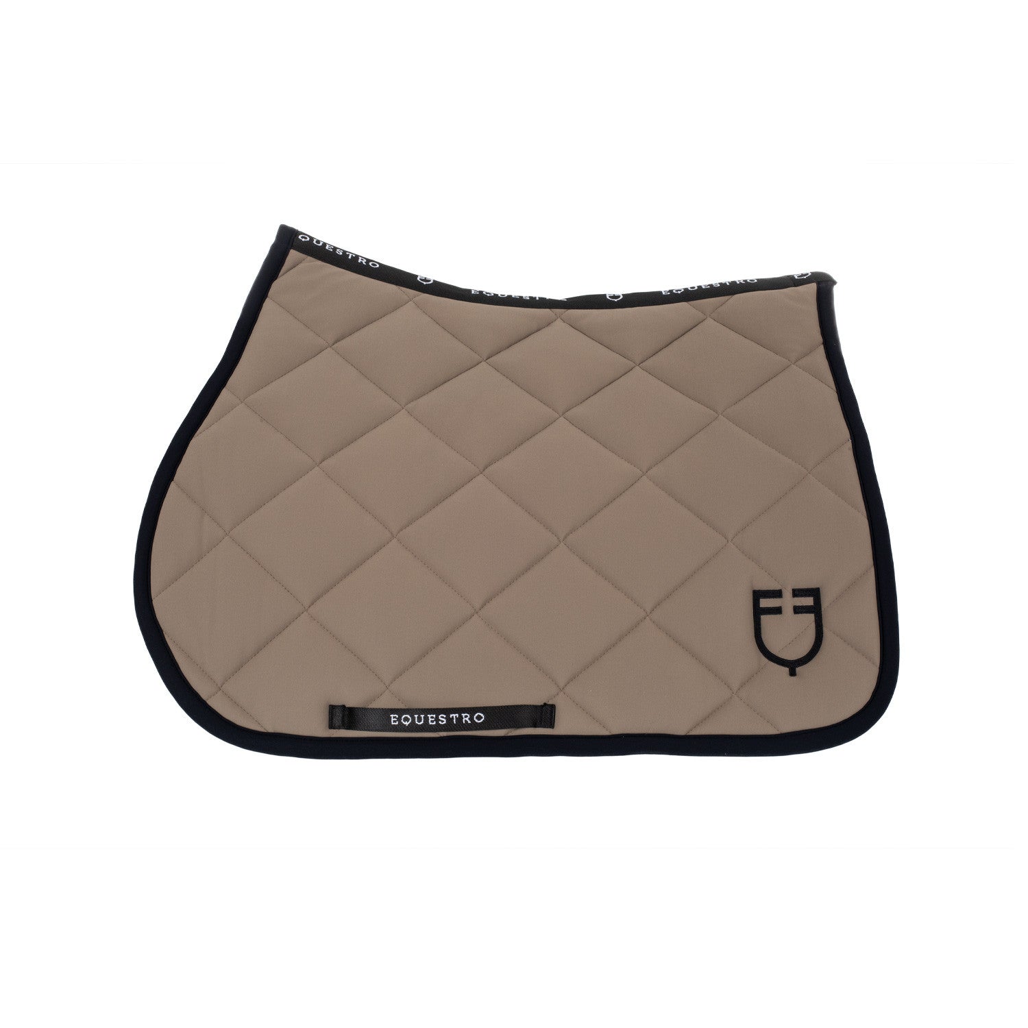 Jumping saddle pad with embroidered logo black line edition