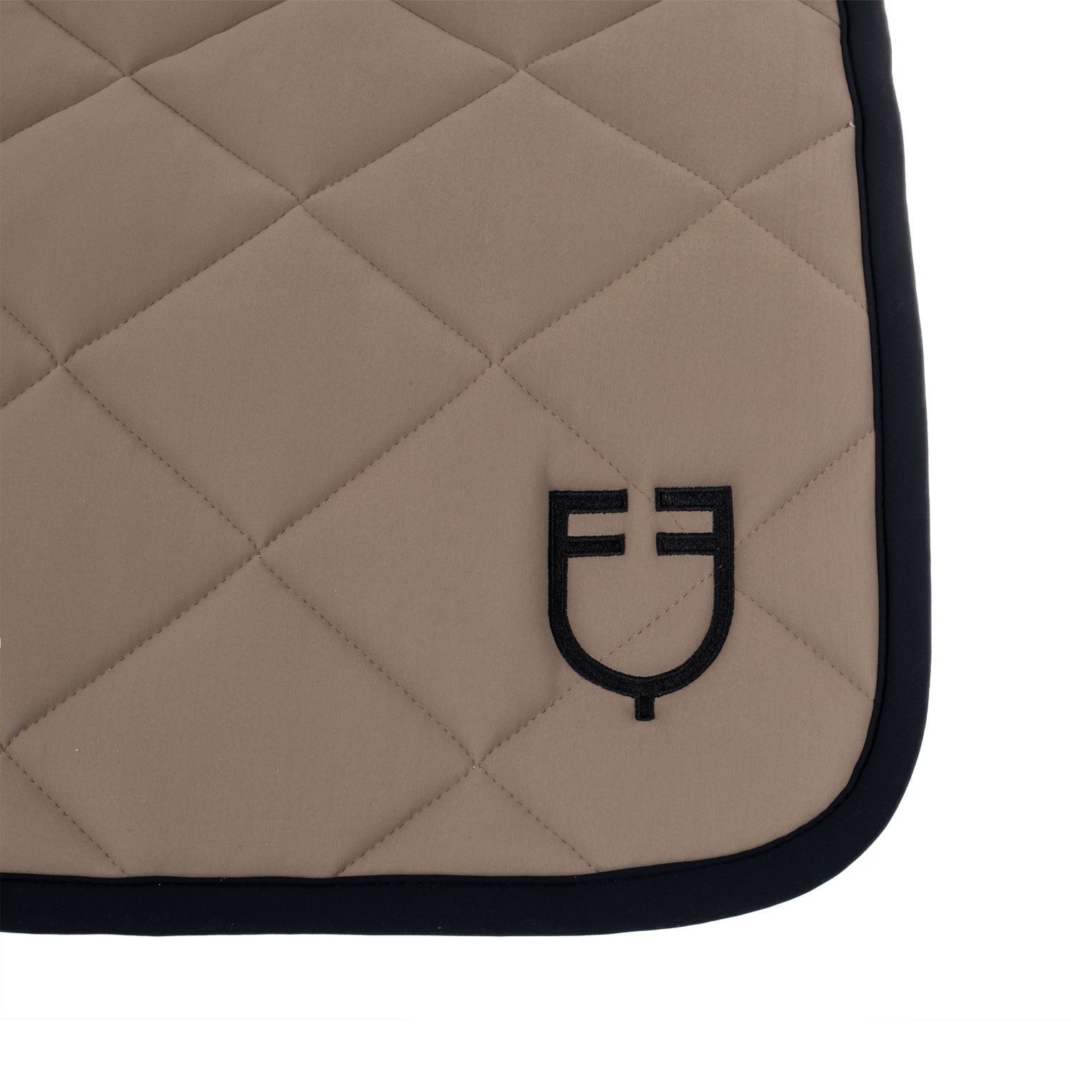 Jumping saddle pad with embroidered logo black line edition