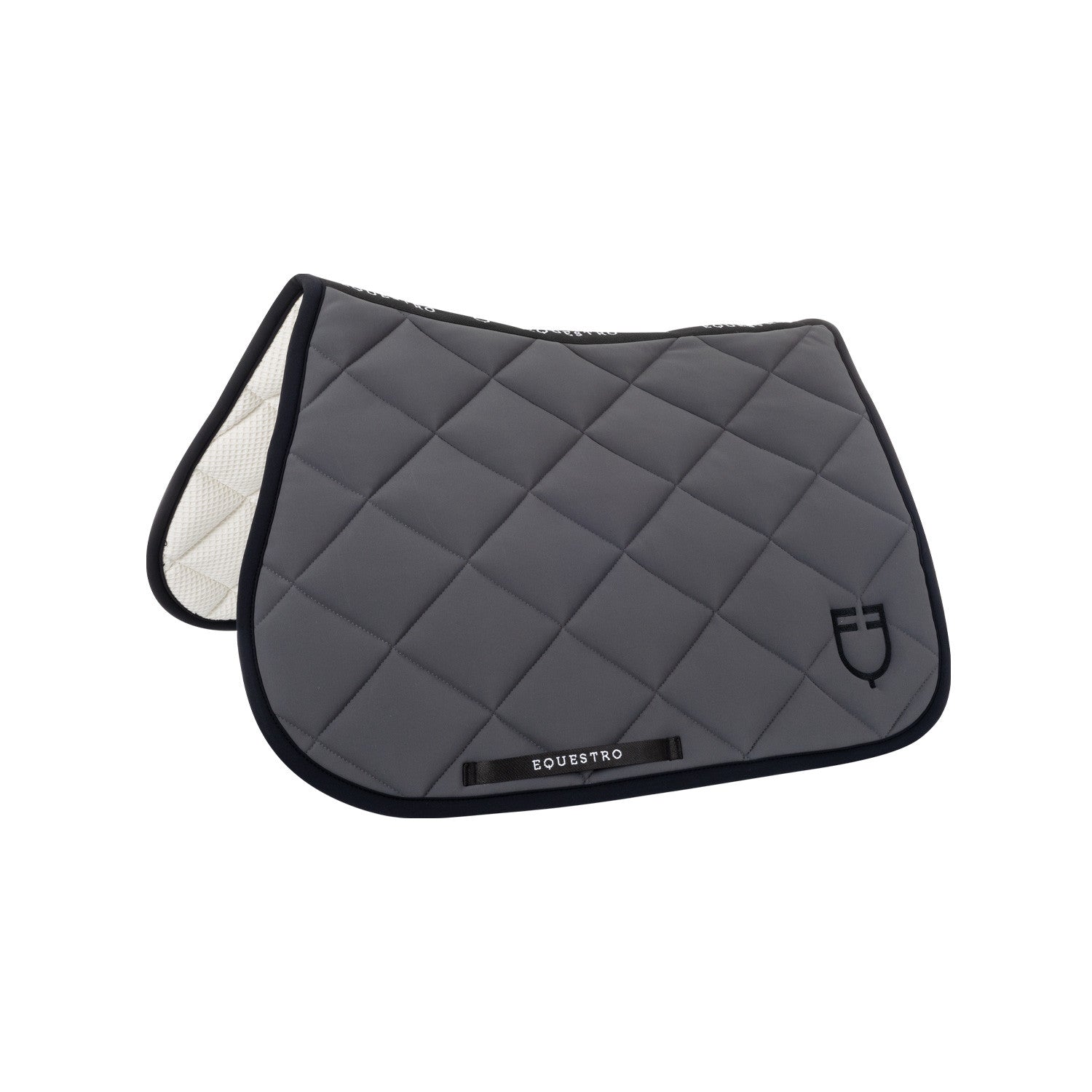 Equestro Jumping saddle pad with embroidered logo black line edition