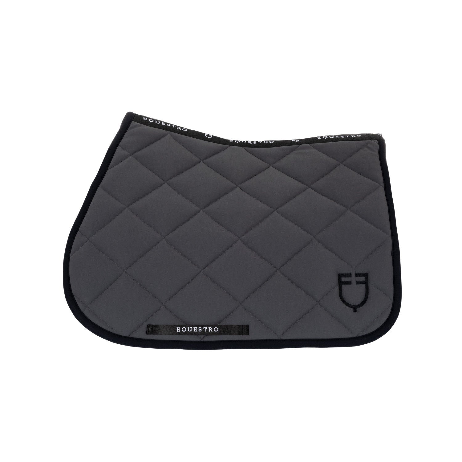Jumping saddle pad with embroidered logo black line edition