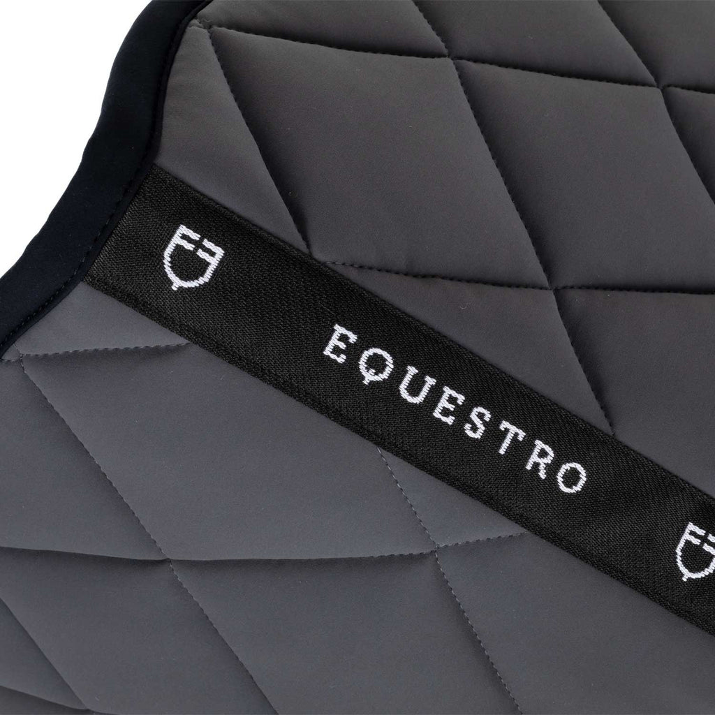 Jumping saddle pad with embroidered logo black line edition