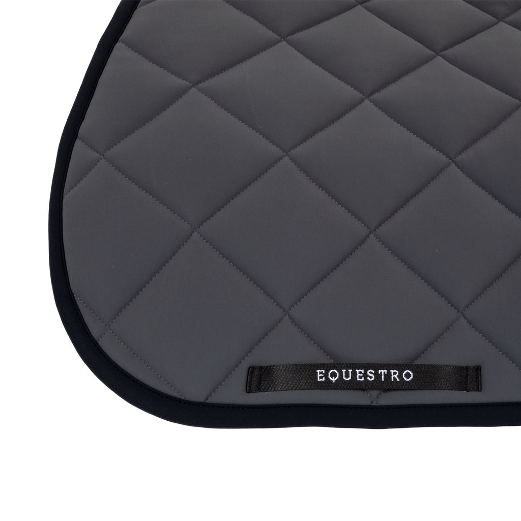 Jumping saddle pad with embroidered logo black line edition