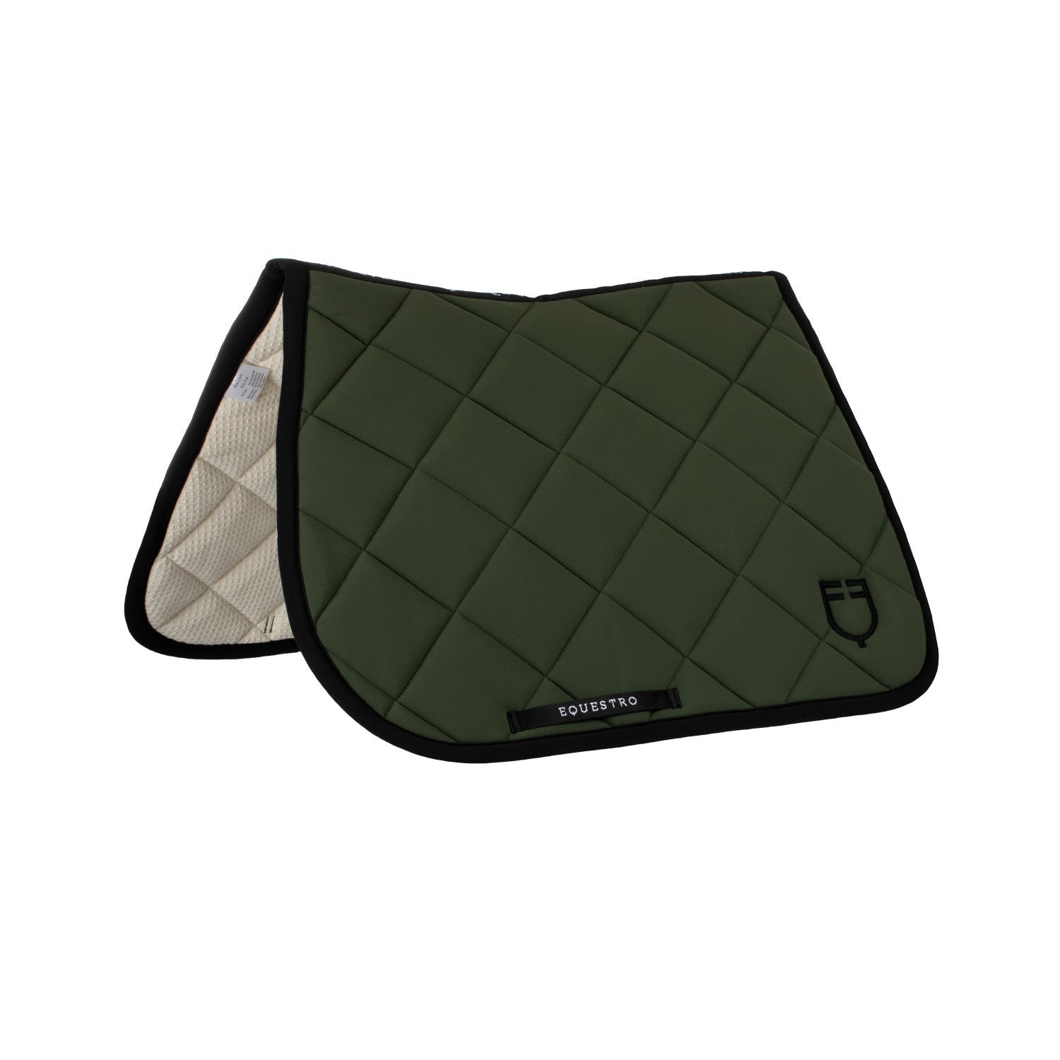 Equestro Jumping saddle pad with embroidered logo black line edition
