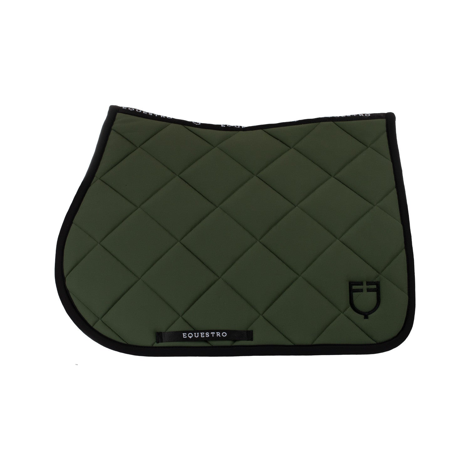 Jumping saddle pad with embroidered logo black line edition