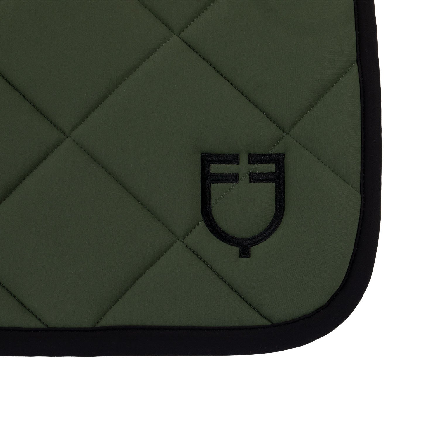 Jumping saddle pad with embroidered logo black line edition