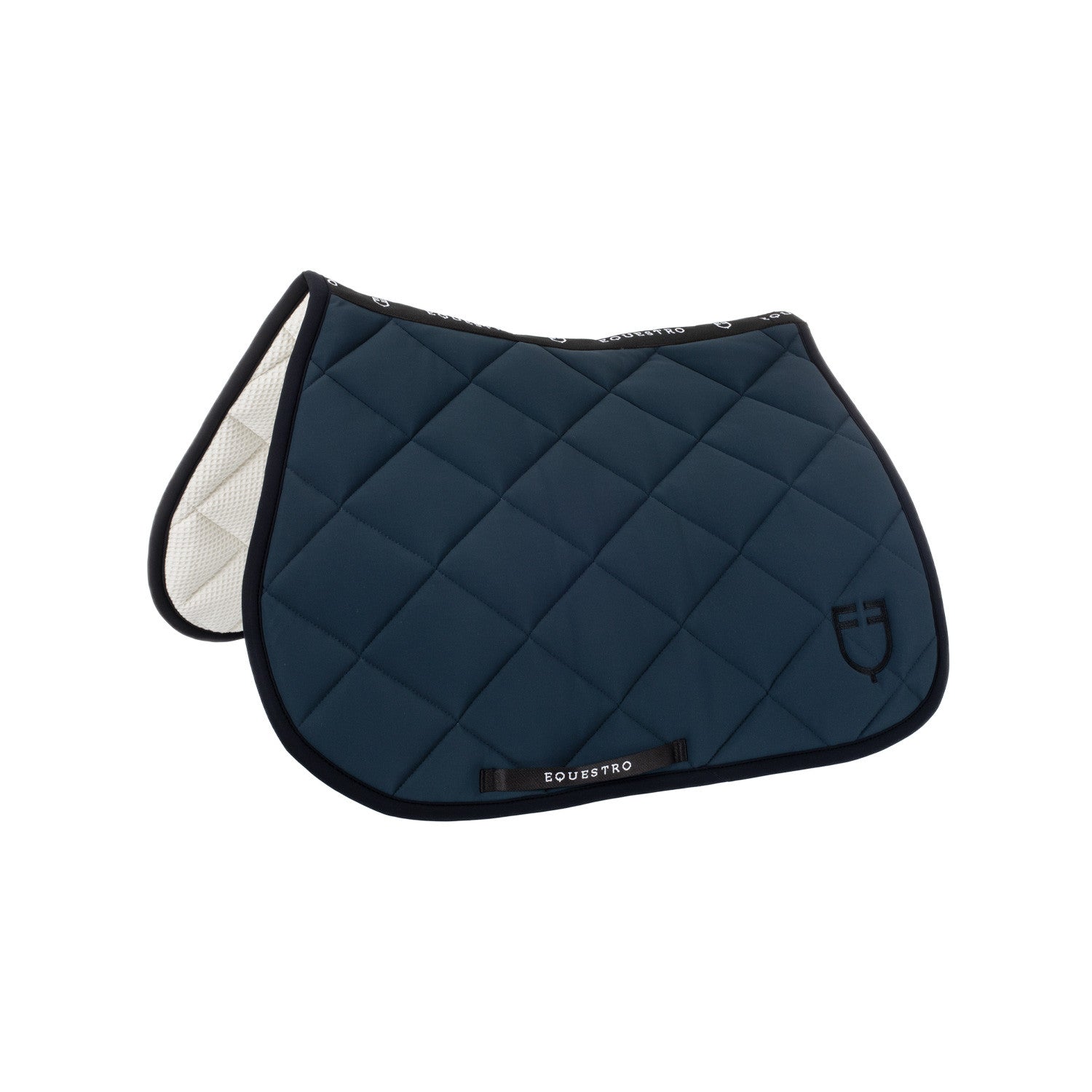 Equestro Jumping saddle pad with embroidered logo black line edition