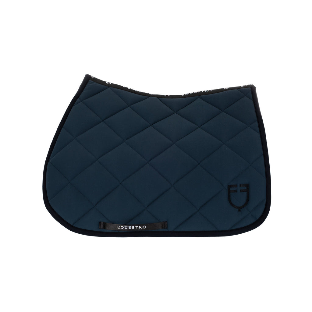 Jumping saddle pad with embroidered logo black line edition