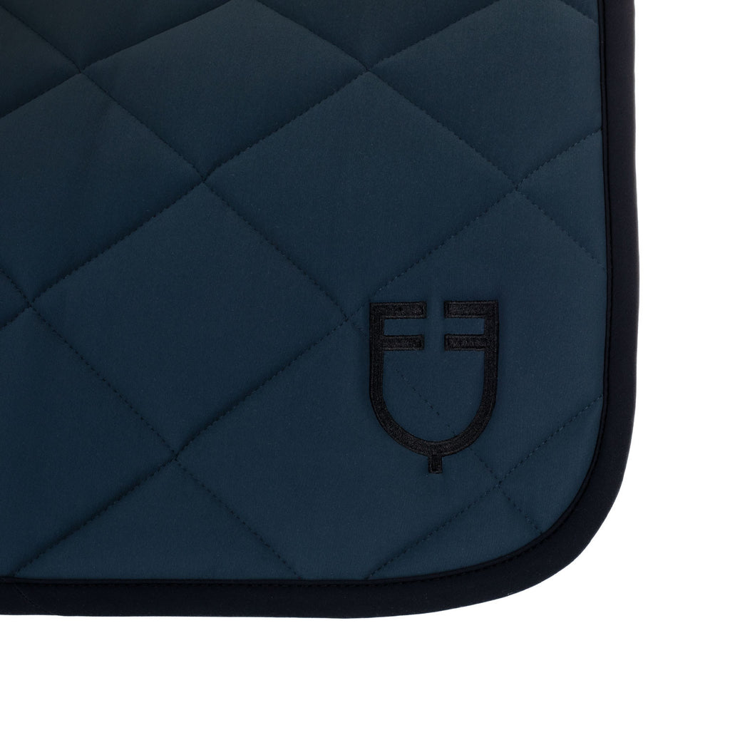 Jumping saddle pad with embroidered logo black line edition
