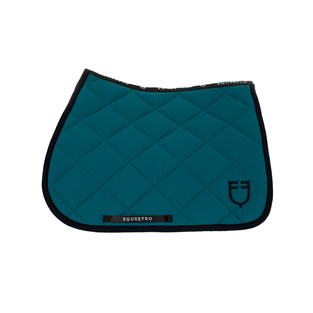 Jumping saddle pad with embroidered logo black line edition