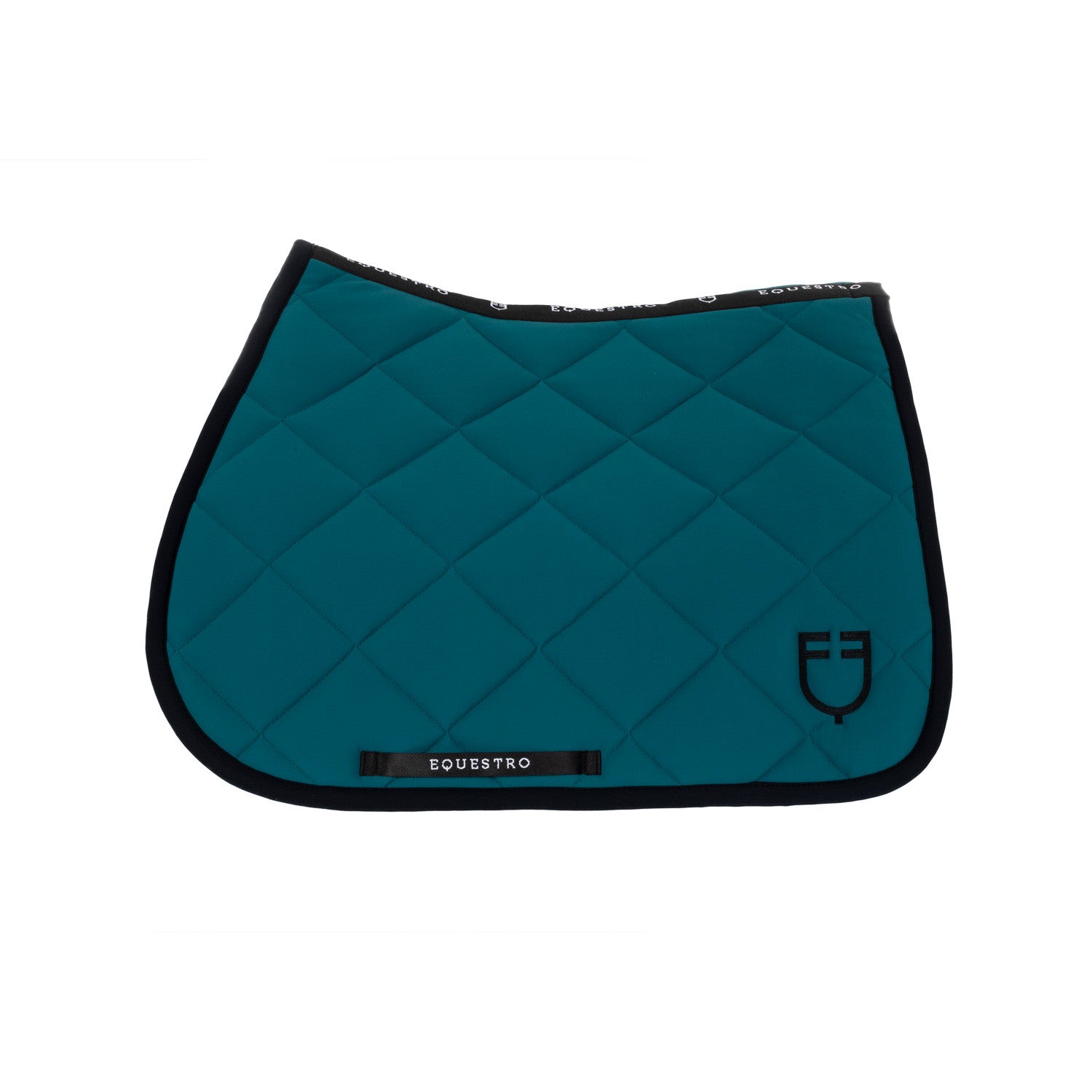 Jumping saddle pad with embroidered logo black line edition
