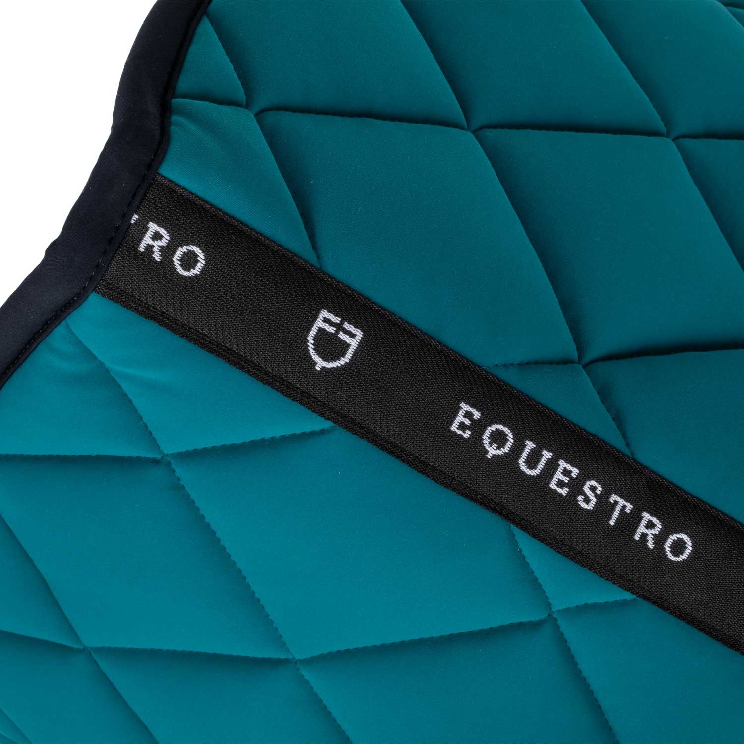 Jumping saddle pad with embroidered logo black line edition