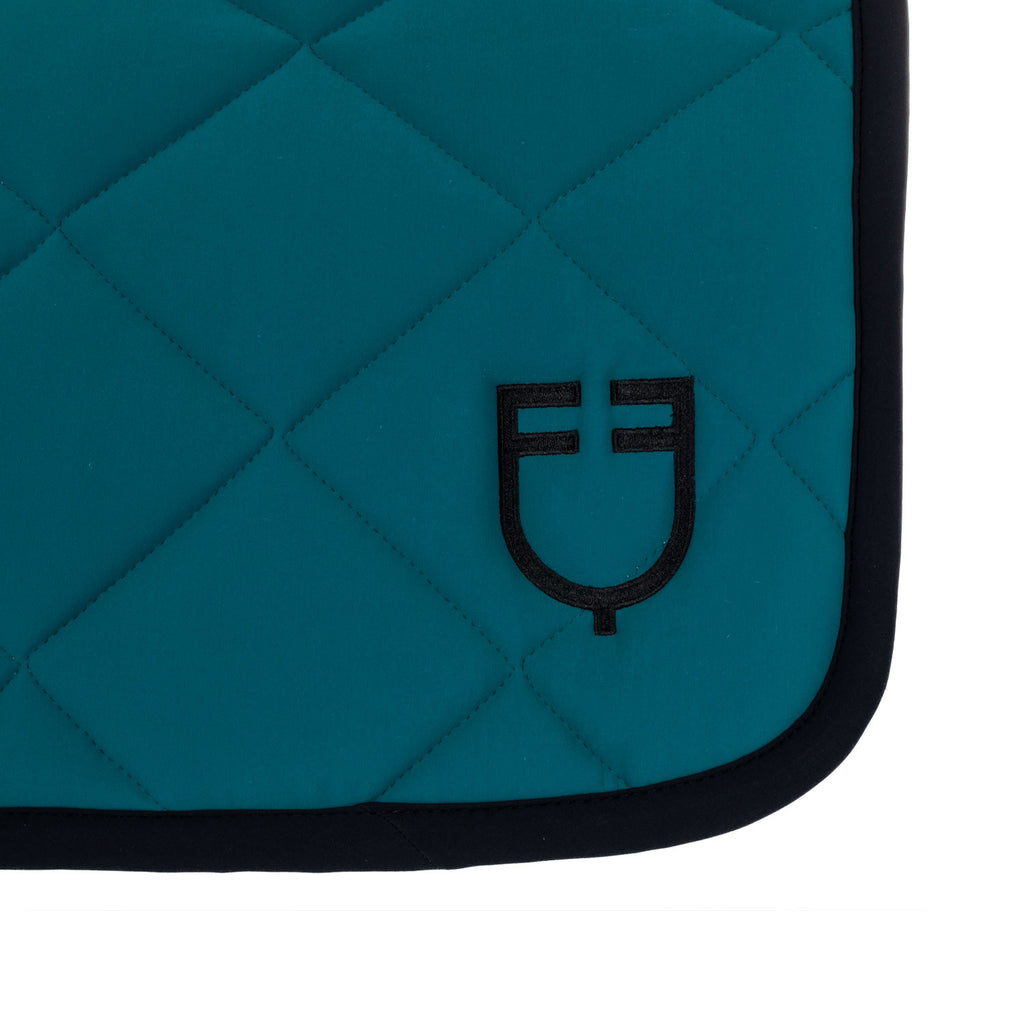 Jumping saddle pad with embroidered logo black line edition