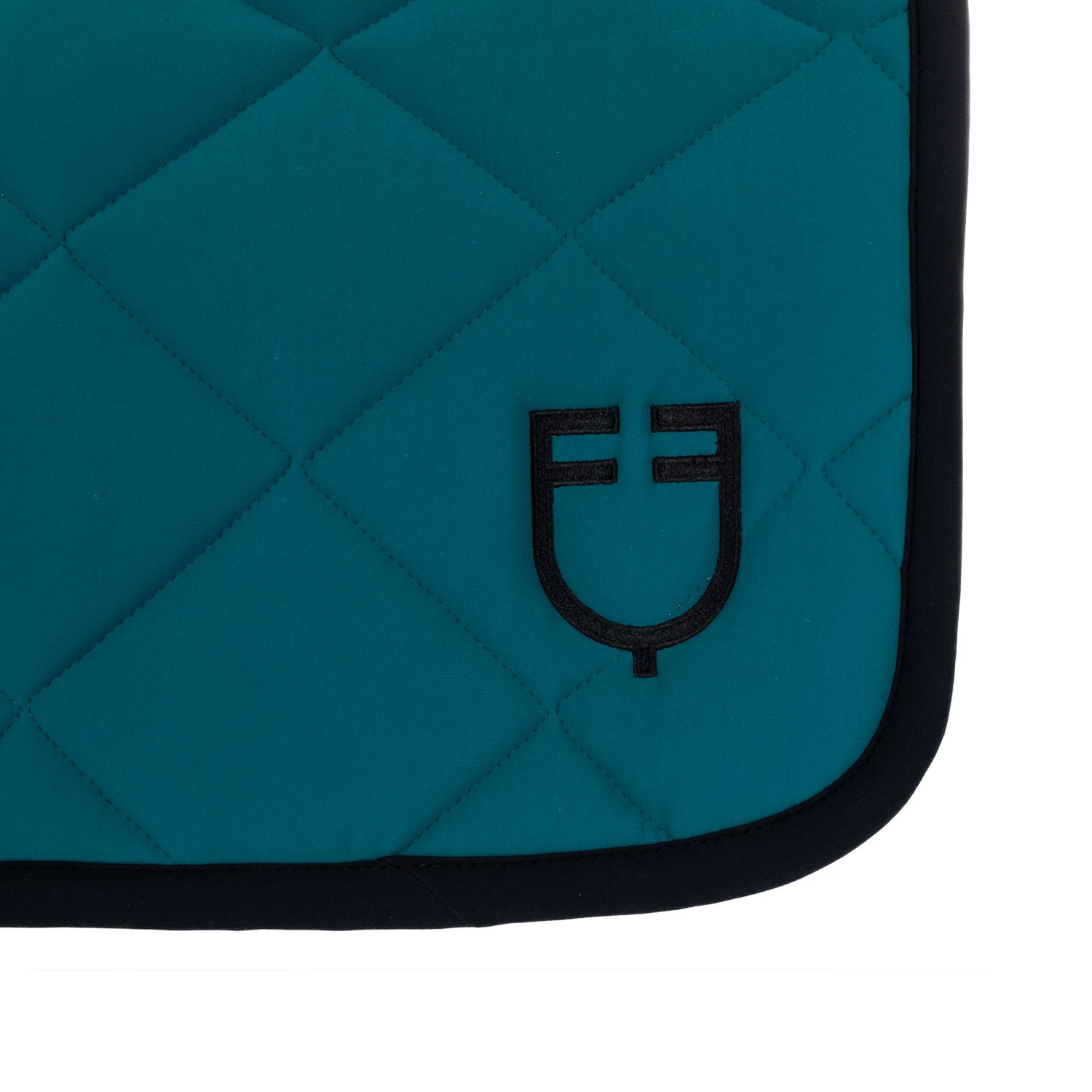 Jumping saddle pad with embroidered logo black line edition