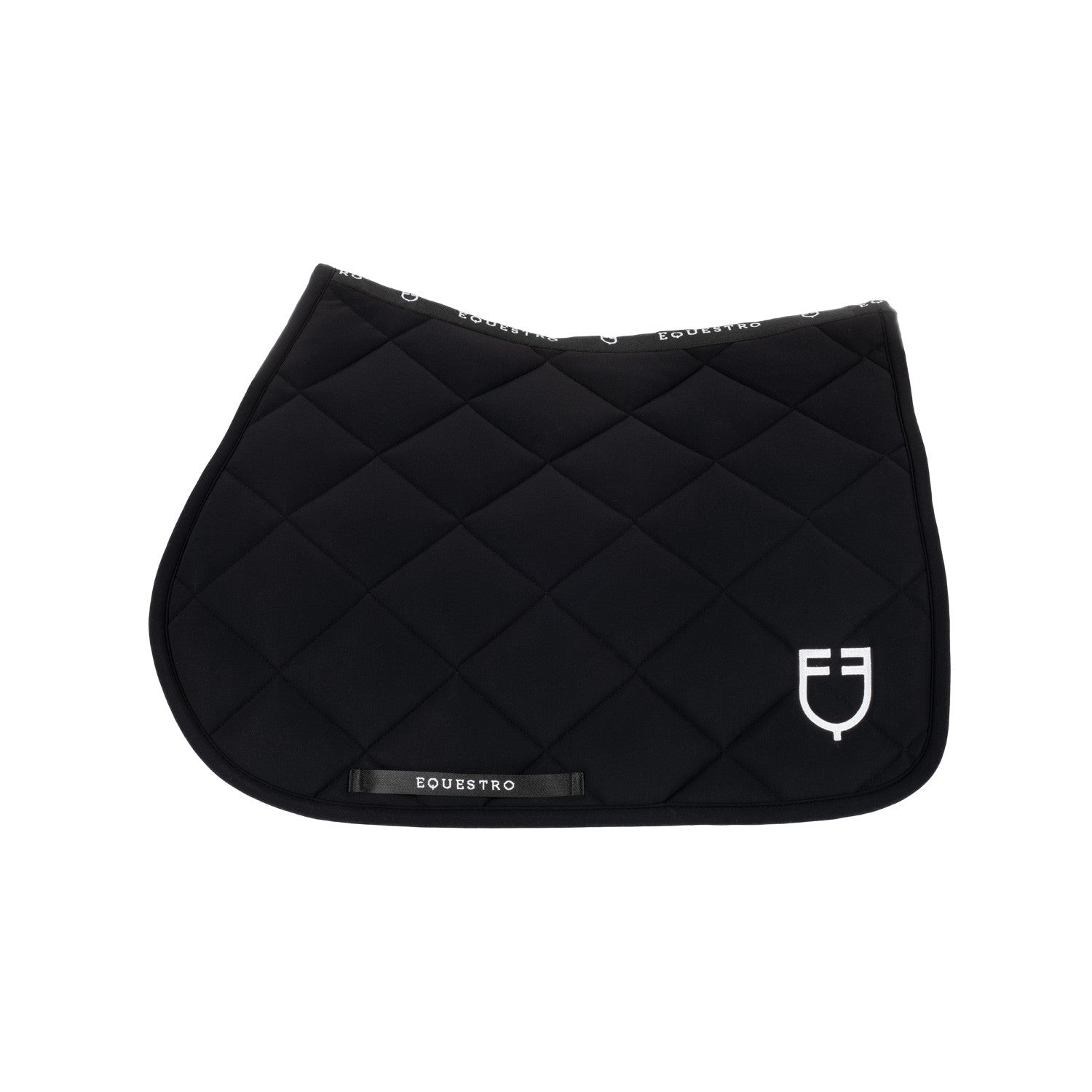 Jumping saddle pad with embroidered logo black line edition