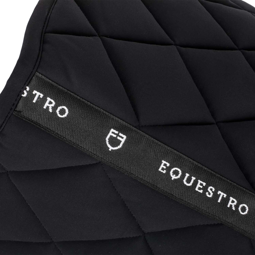 Jumping saddle pad with embroidered logo black line edition