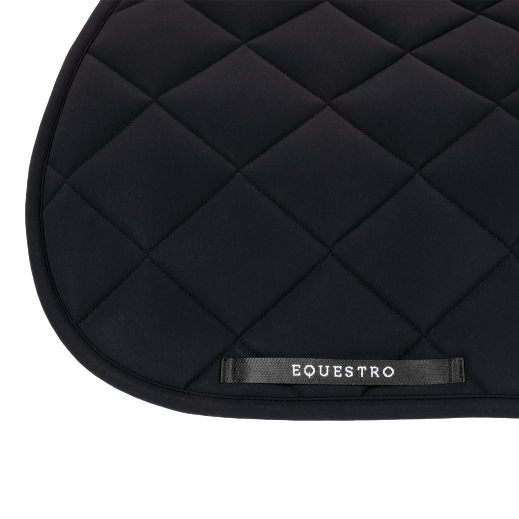 Jumping saddle pad with embroidered logo black line edition