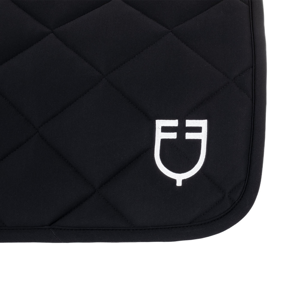 Jumping saddle pad with embroidered logo black line edition