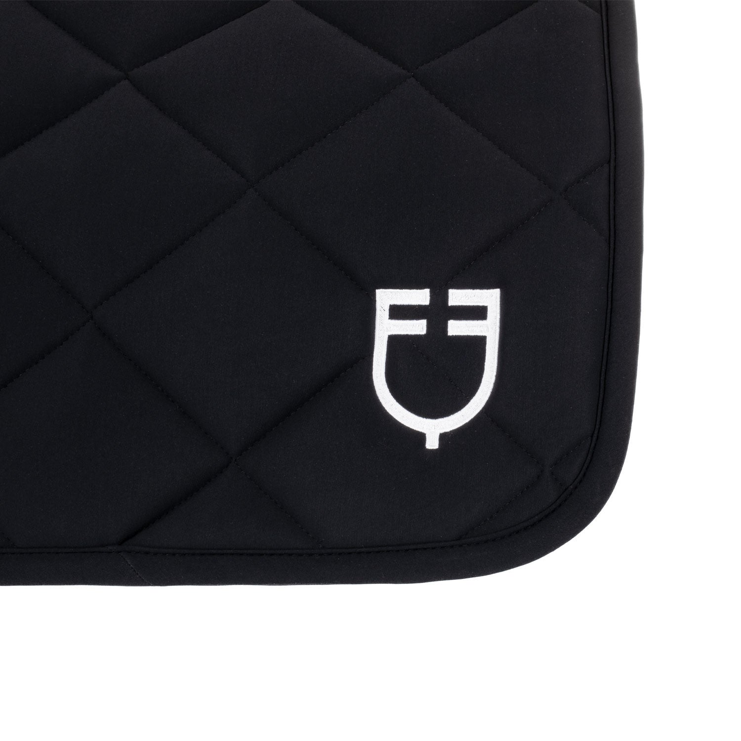 Jumping saddle pad with embroidered logo black line edition