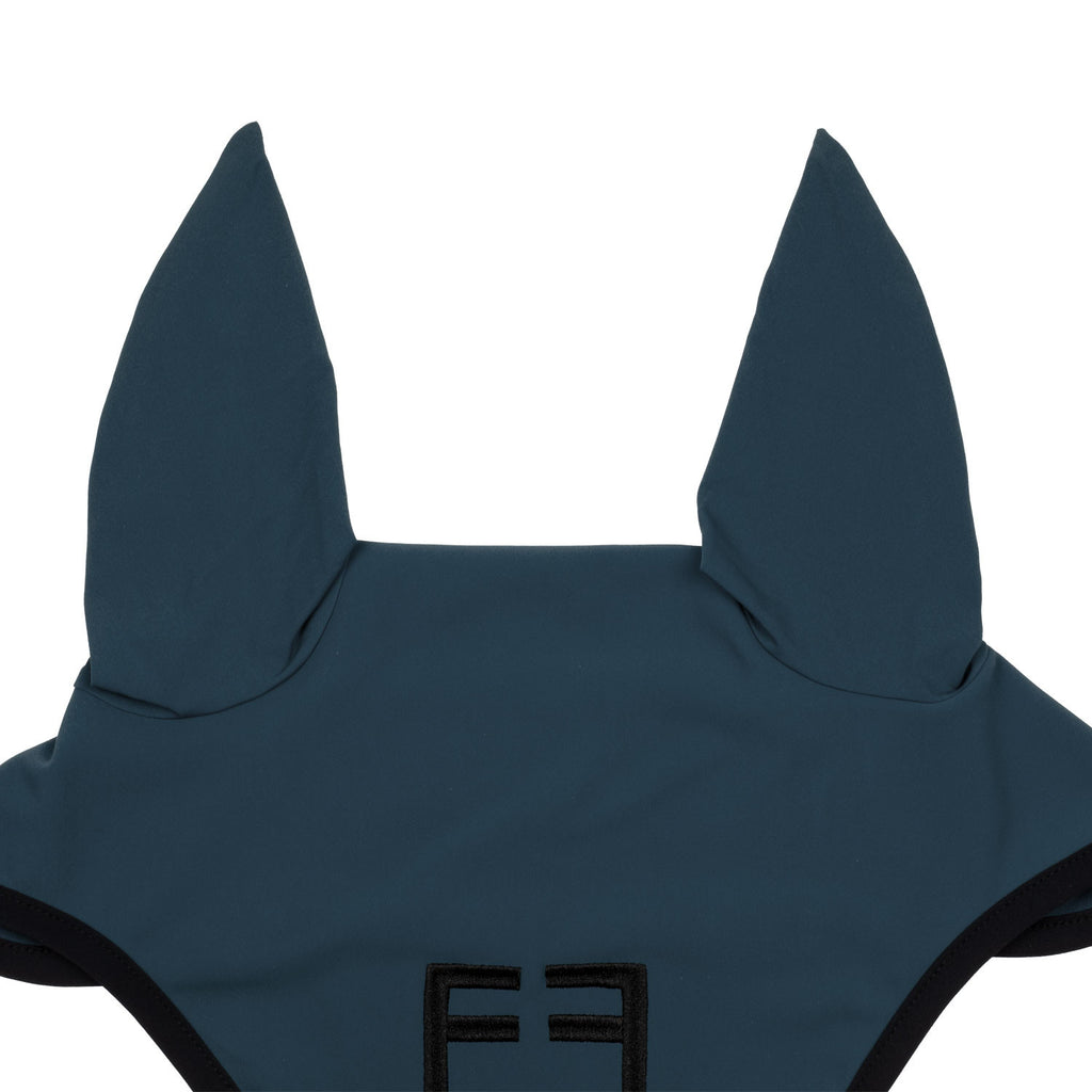 Black line edition fly veil in stretch material