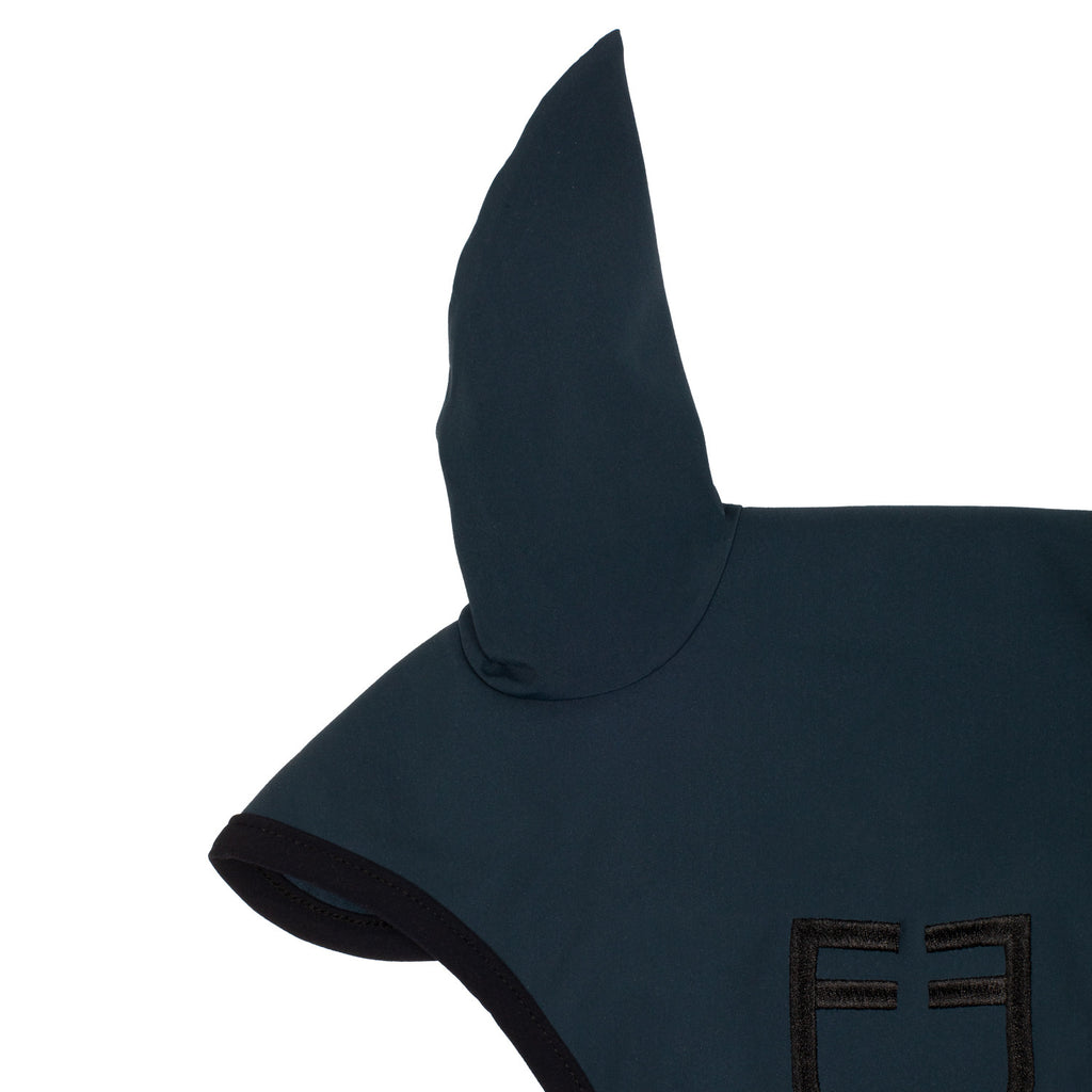 Black line edition fly veil in stretch material