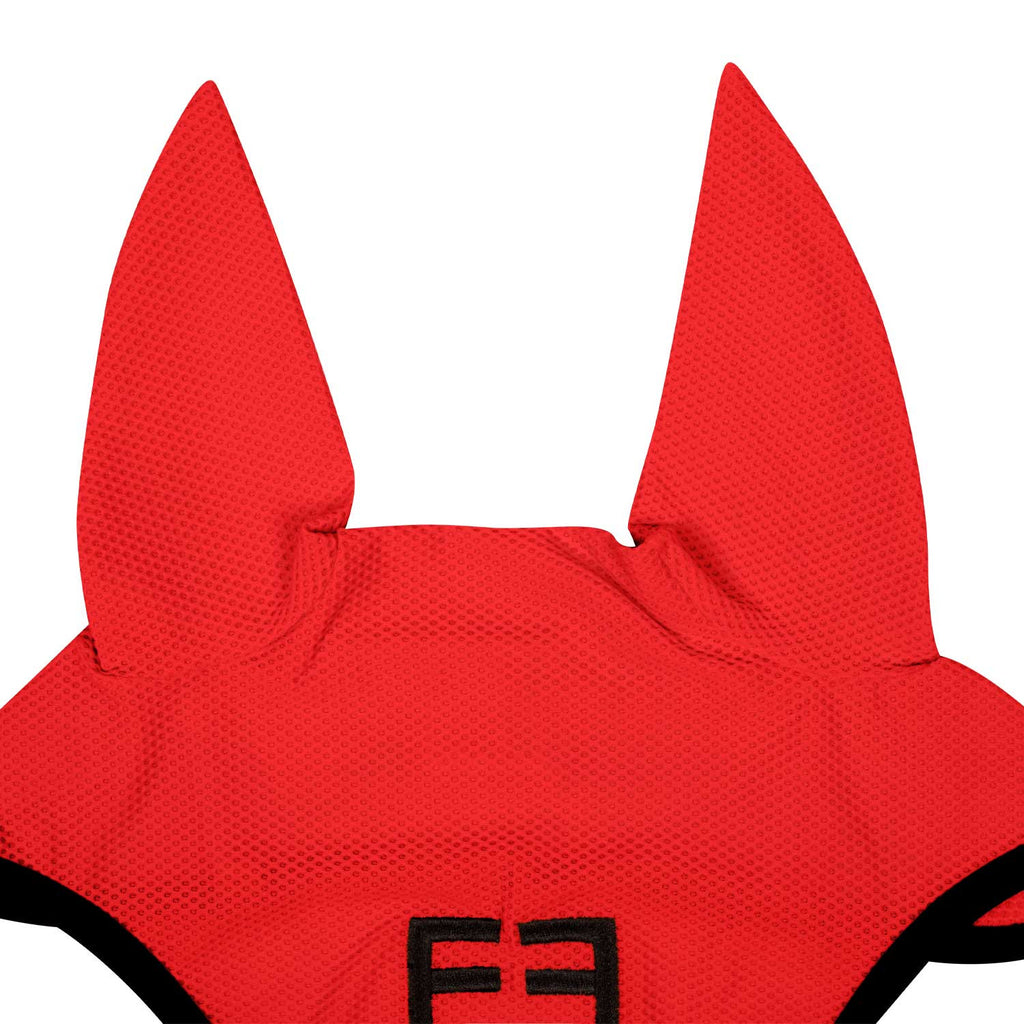Perforated fabric fly veil with logo